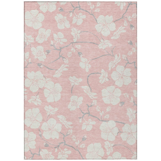 LOOMLAN Rugs Ensa Pink Washable Indoor-Outdoor Rug