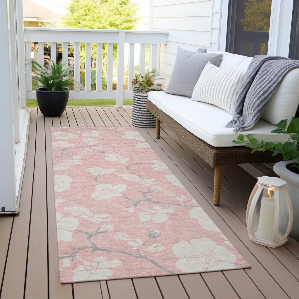 LOOMLAN Rugs Ensa Pink Washable Indoor-Outdoor Rug