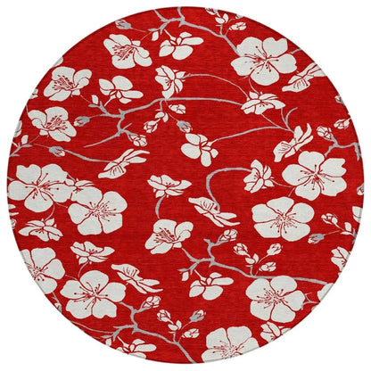LOOMLAN Rugs Ensa Red Washable Indoor-Outdoor Rug