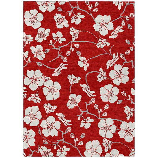 LOOMLAN Rugs Ensa Red Washable Indoor-Outdoor Rug