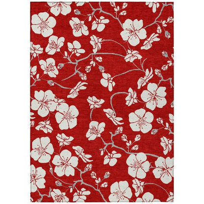 LOOMLAN Rugs Ensa Red Washable Indoor-Outdoor Rug