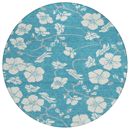 LOOMLAN Rugs Ensa Teal Washable Indoor-Outdoor Rug
