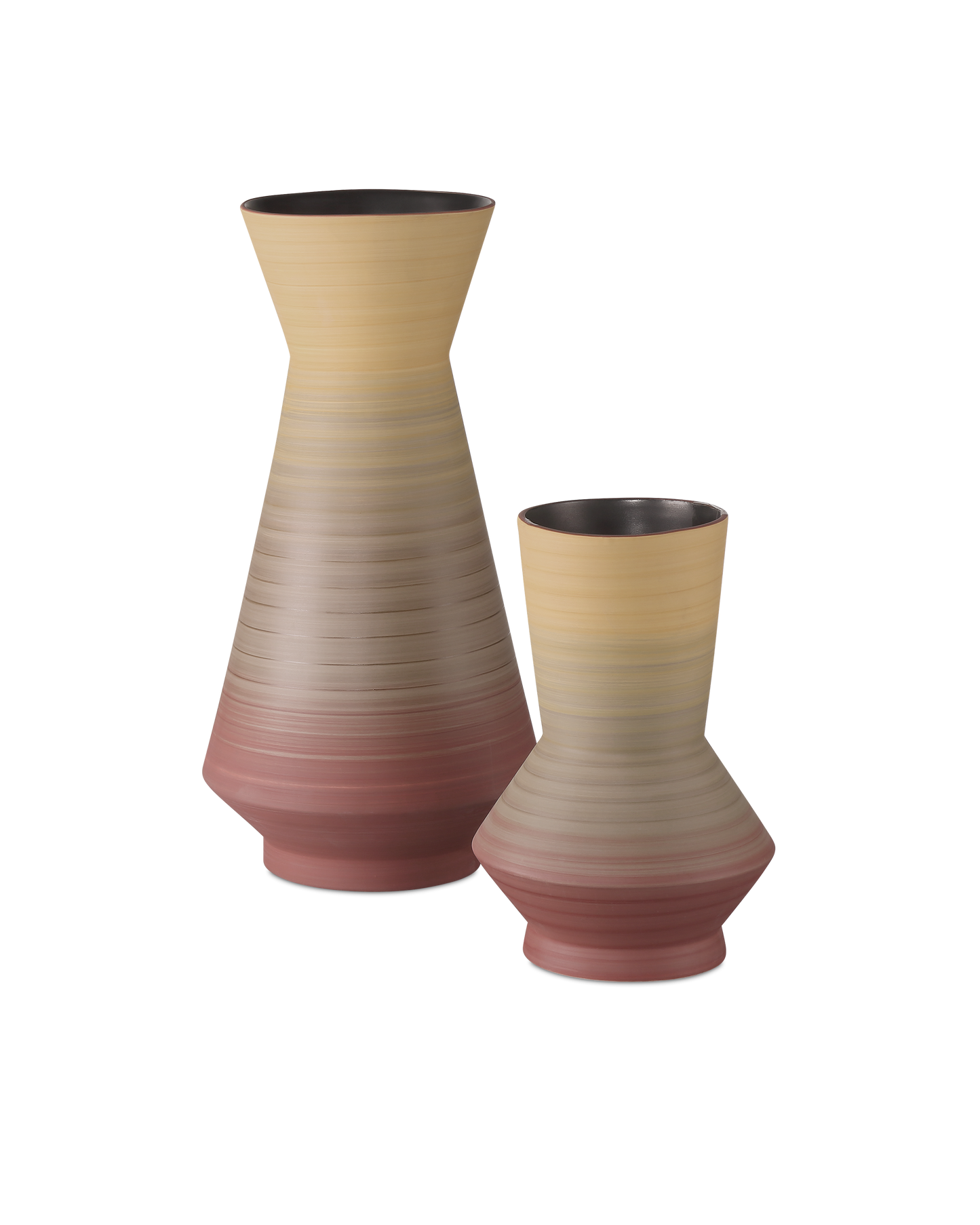 Happy 80's Porcelain Brown Vase (Set of 2)