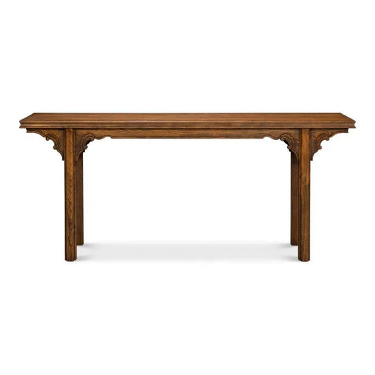 Sarreid Equestrian Console Table Reclaimed Wood