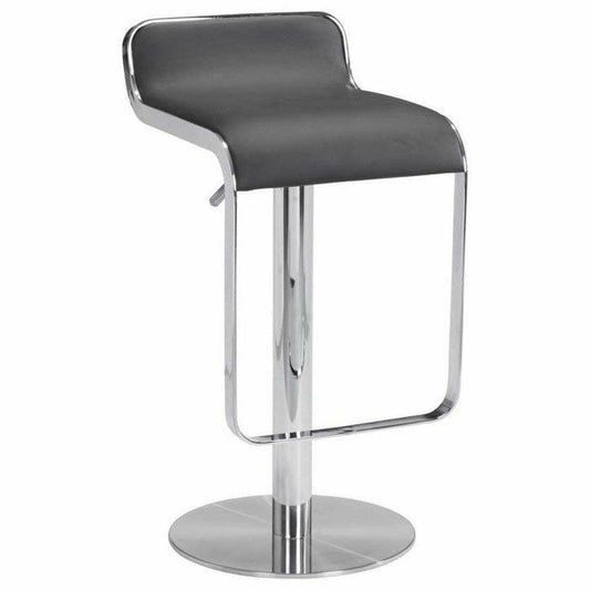 Equino Barstool Espresso - Sideboards and Things Back Type_With Back, Color_Brown, Color_Silver, Depth_10-20, Features_Adjustable Height, Finish_Polished, Height_20-30, Materials_Metal, Materials_Upholstery, Metal Type_Steel, Product Type_Bar Height, Product Type_Counter Height, Seat Material_Upholstery, Shape_Armless, Upholstery Type_Leather, Upholstery Type_Vegan Leather, Width_10-20