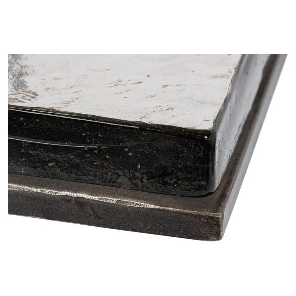 Erik Forged Iron Grey Square Side Table - LOOMLAN - Side Tables