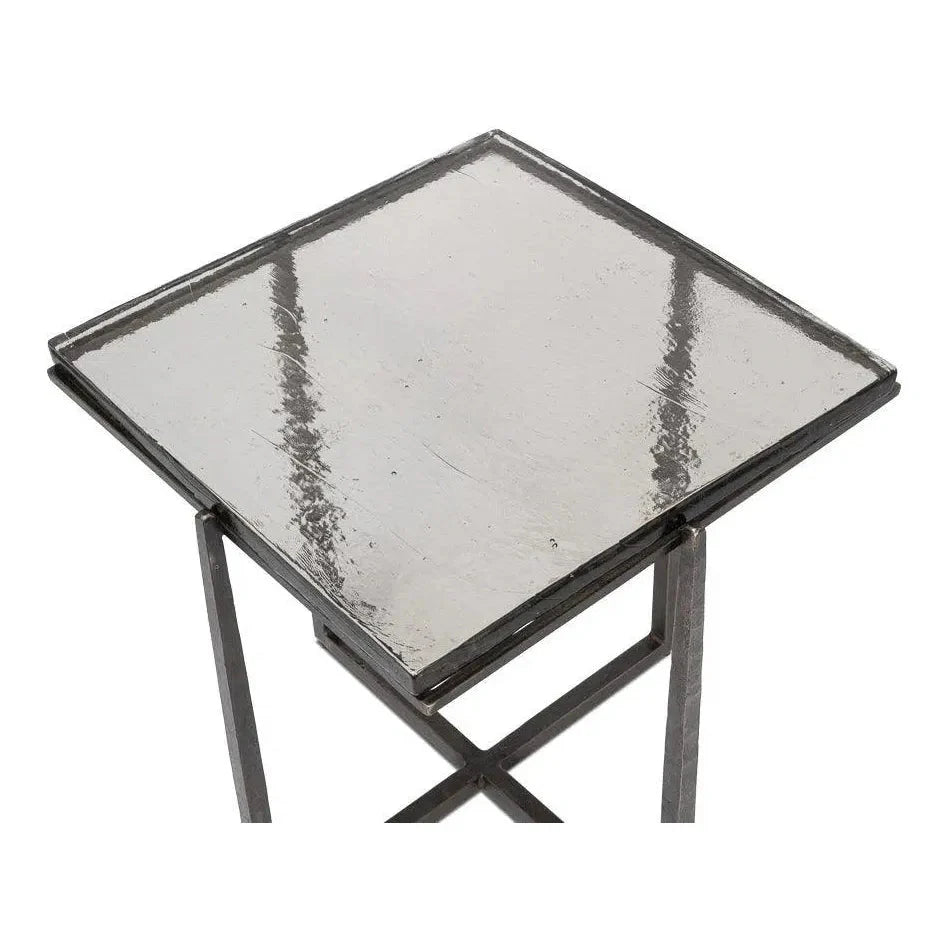 Erik Forged Iron Grey Square Side Table - LOOMLAN - Side Tables