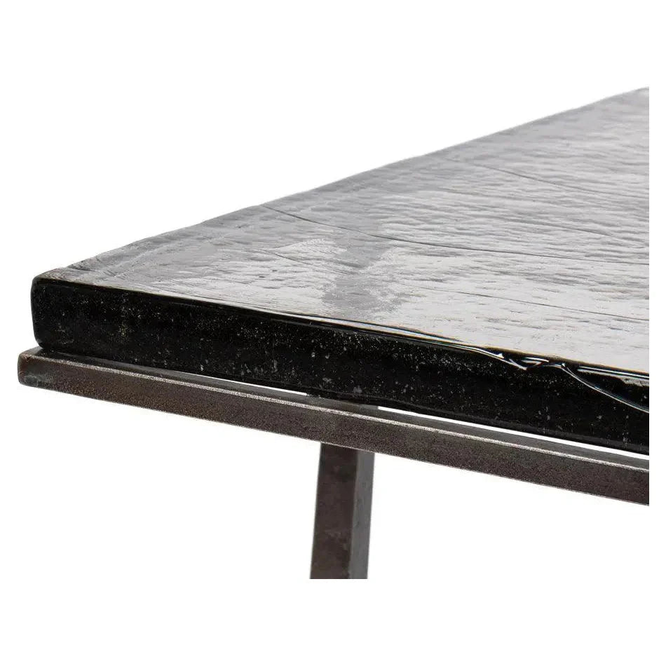 Erik Forged Iron Grey Square Side Table - LOOMLAN - Side Tables