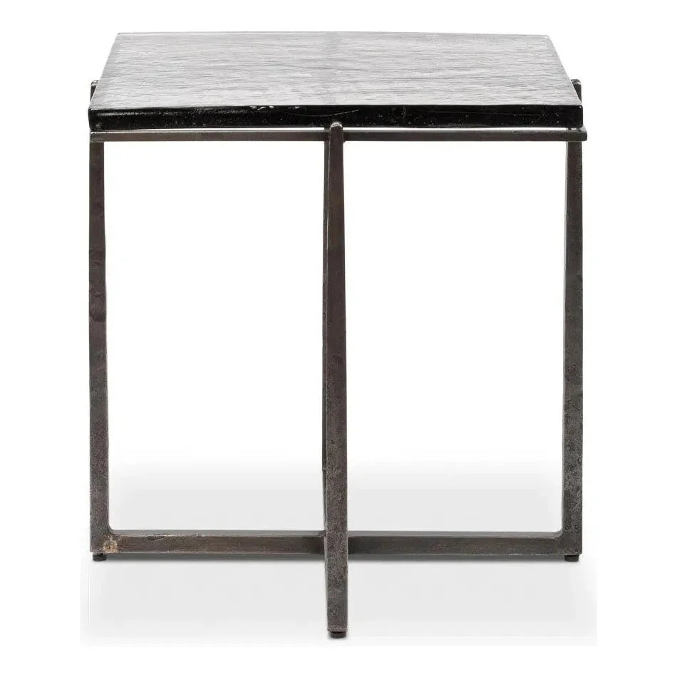Erik Forged Iron Grey Square Side Table - LOOMLAN - Side Tables