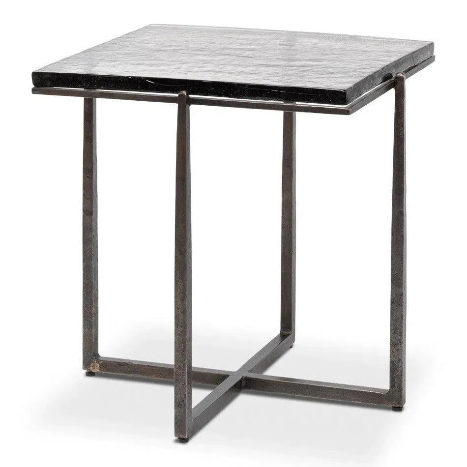 Erik Forged Iron Grey Square Side Table - LOOMLAN - Side Tables