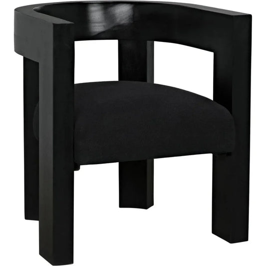 Noir Eros Black Fabric Side Chair