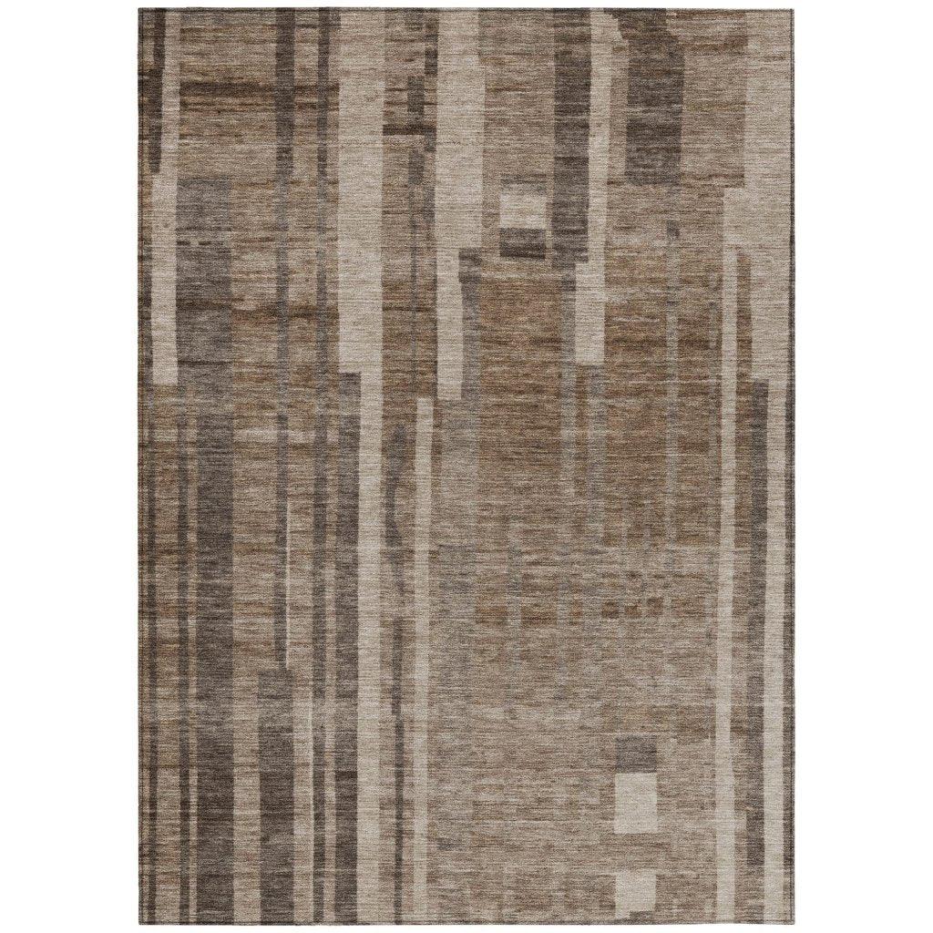 LOOMLAN Rugs Esmara Brown Washable Indoor-Outdoor Rug