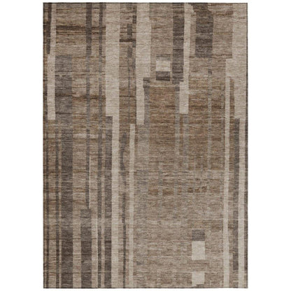 LOOMLAN Rugs Esmara Brown Washable Indoor-Outdoor Rug