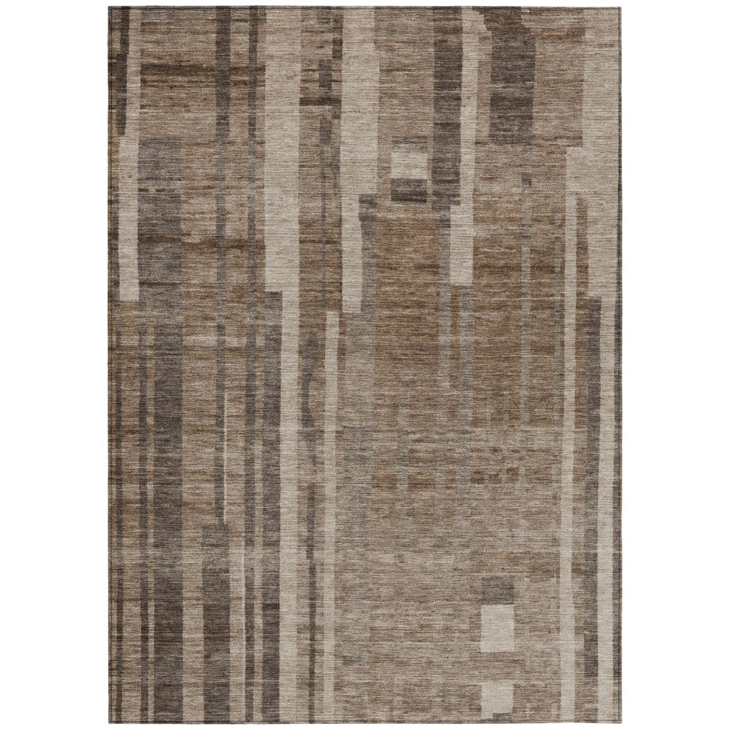 LOOMLAN Rugs Esmara Brown Washable Indoor-Outdoor Rug