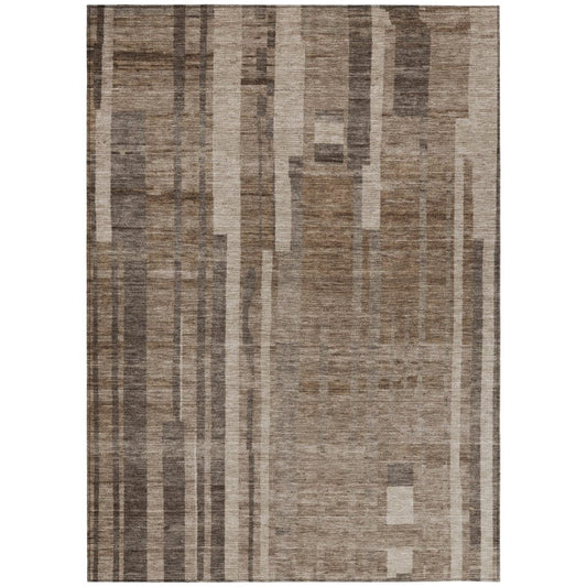 LOOMLAN Rugs Esmara Brown Washable Indoor-Outdoor Rug