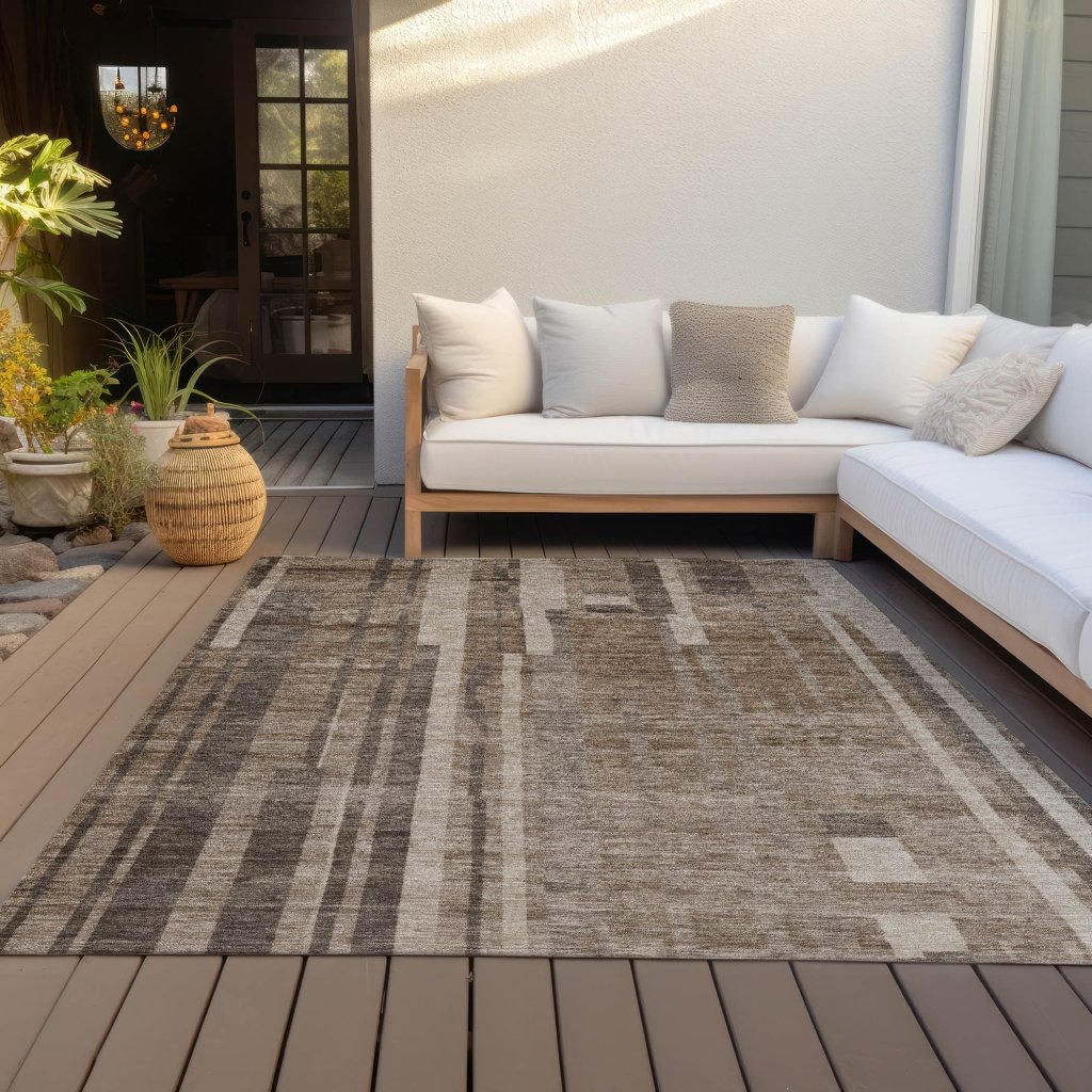 LOOMLAN Rugs Esmara Brown Washable Indoor-Outdoor Rug