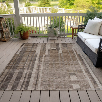 LOOMLAN Rugs Esmara Brown Washable Indoor-Outdoor Rug