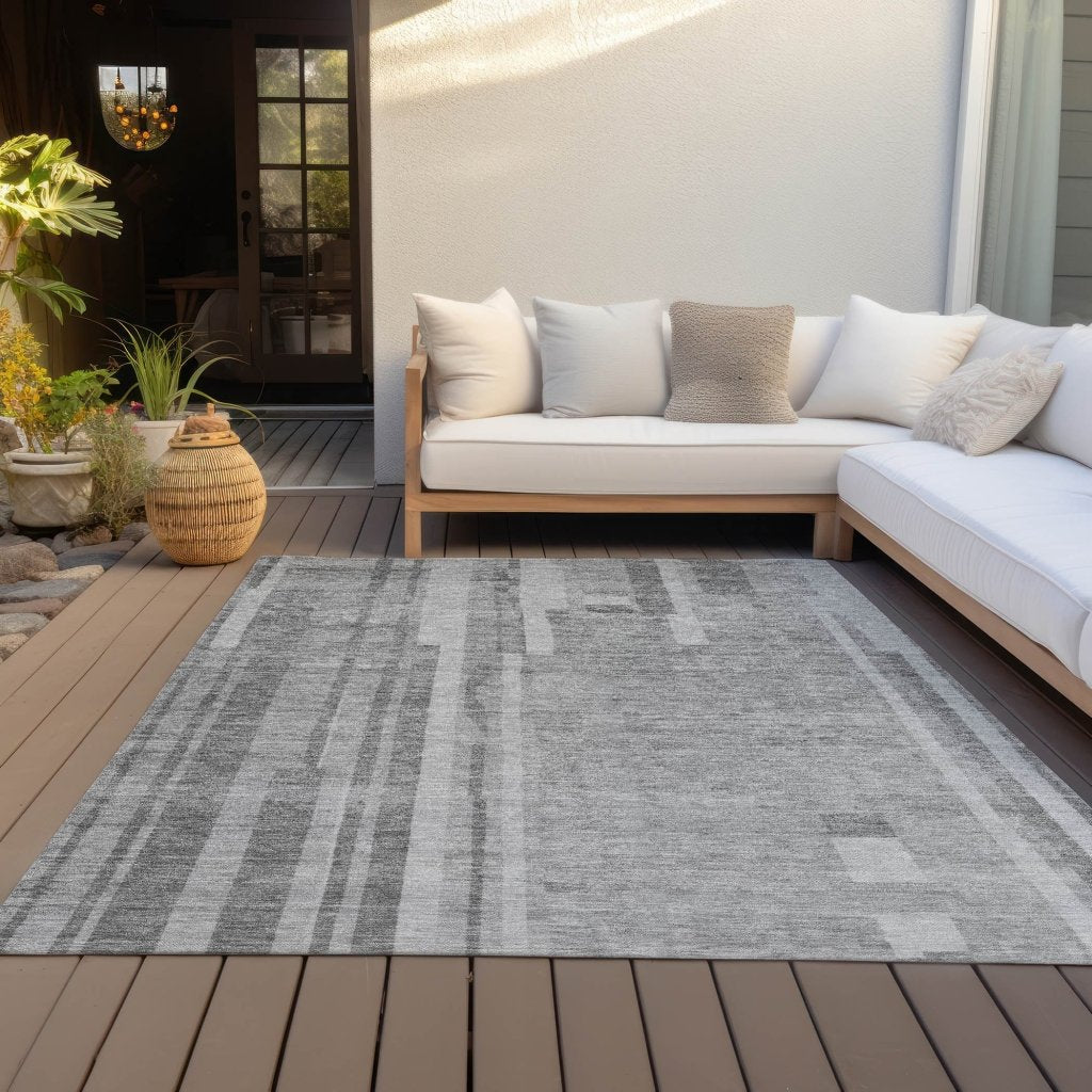 Esmara Gray Washable Indoor - Outdoor Rug - LOOMLAN - LOOMLAN Rugs - Outdoor Rugs