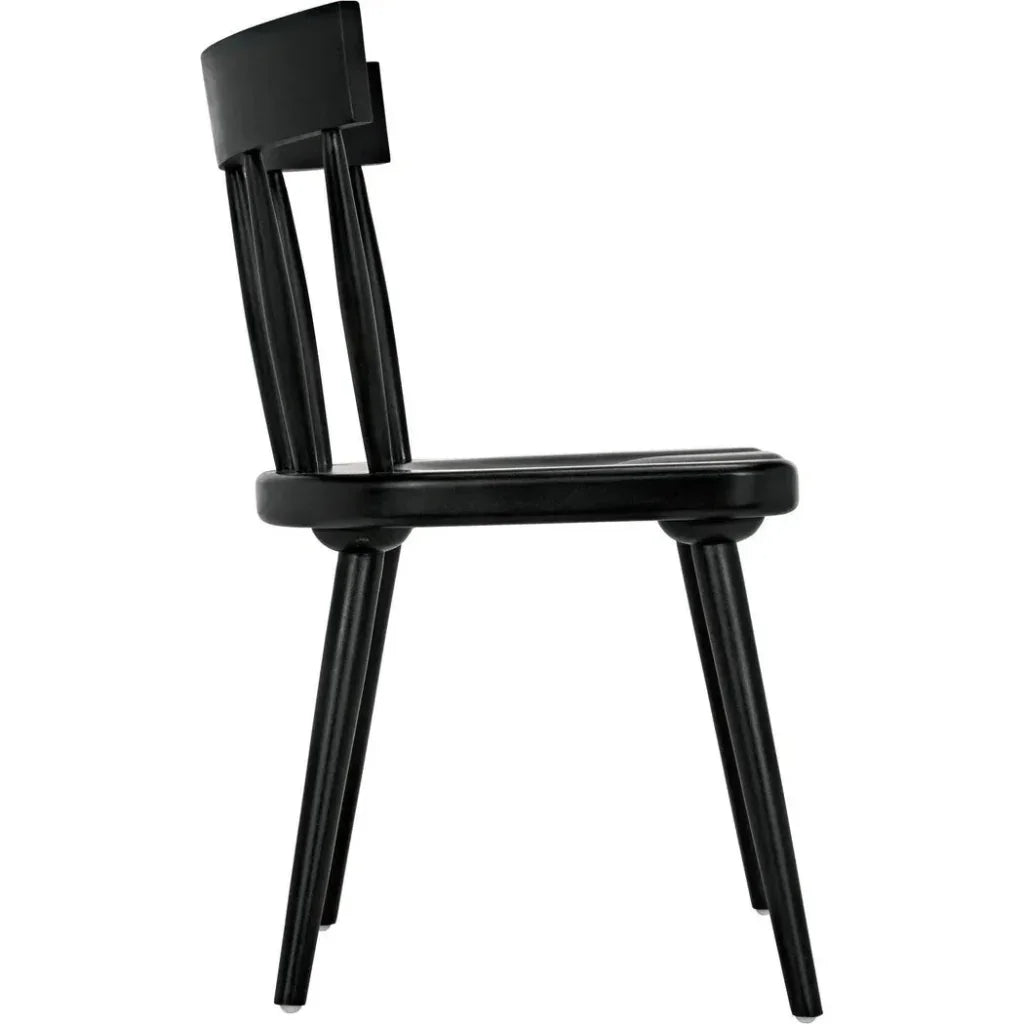 Esme Wood Black Armless Chair - LOOMLAN - Noir - Accent Chairs
