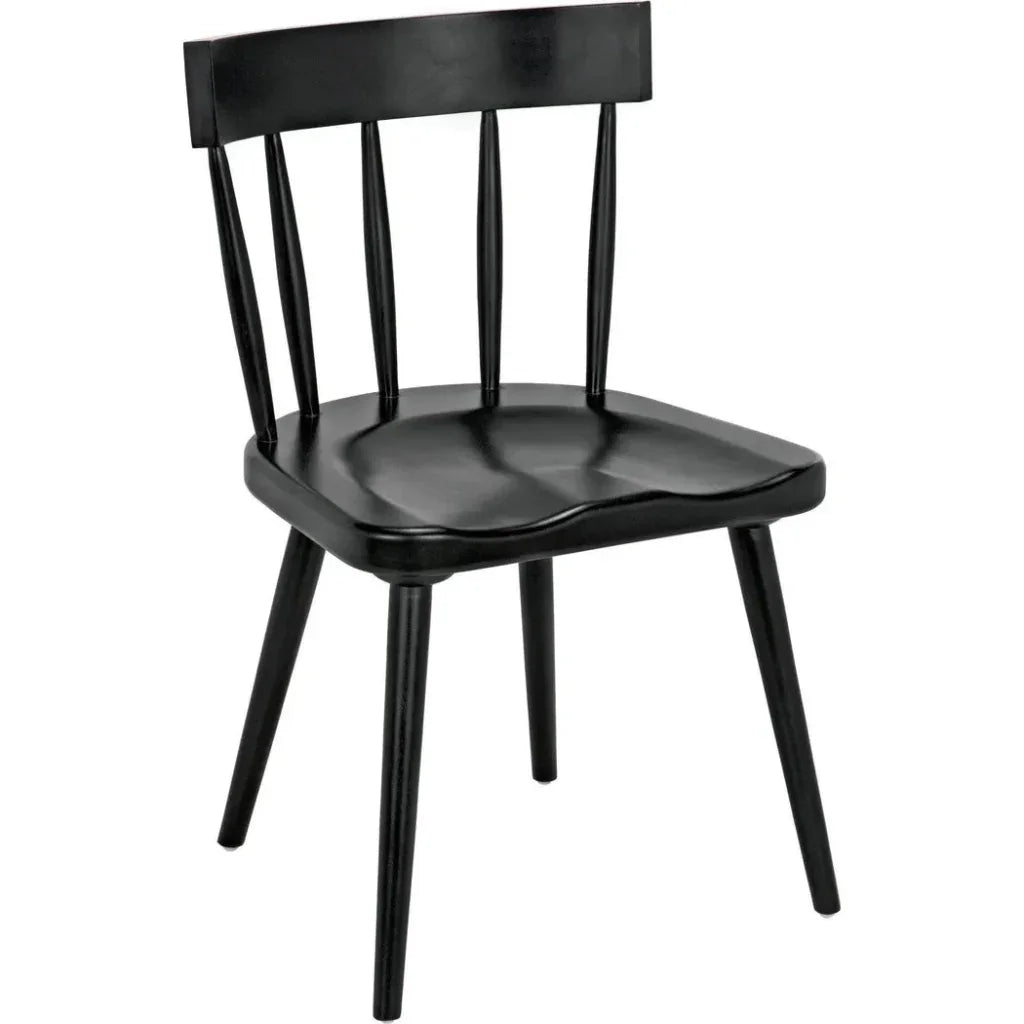 Esme Wood Black Armless Chair - LOOMLAN - Noir - Accent Chairs