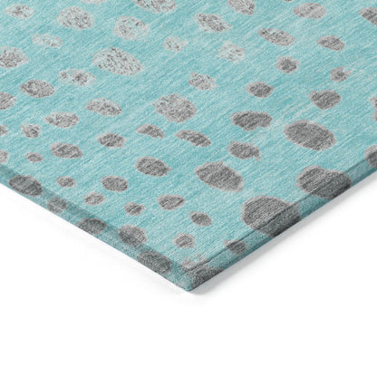 LOOMLAN Rugs Estara Teal Washable Indoor-Outdoor Rug