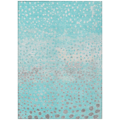 LOOMLAN Rugs Estara Teal Washable Indoor-Outdoor Rug