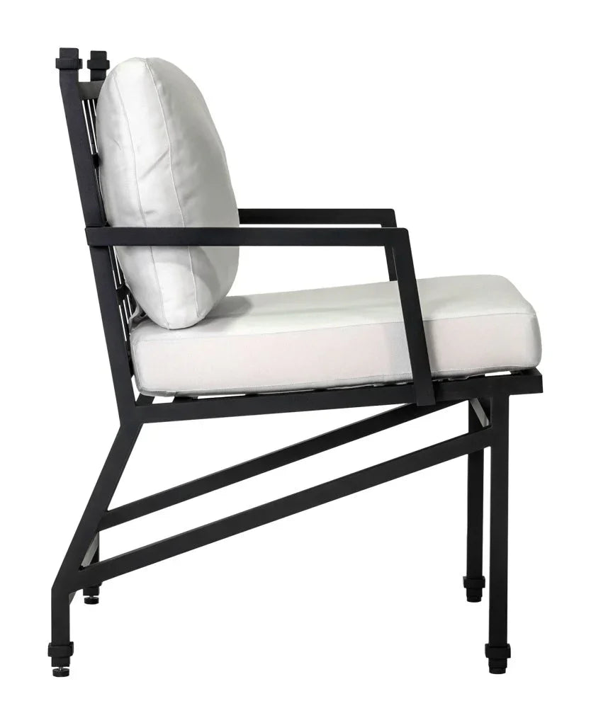 Eterna Black Matte Patio Dining Arm Chair (Set Of 2) - LOOMLAN - Seasonal Living - Outdoor Dining Chairs