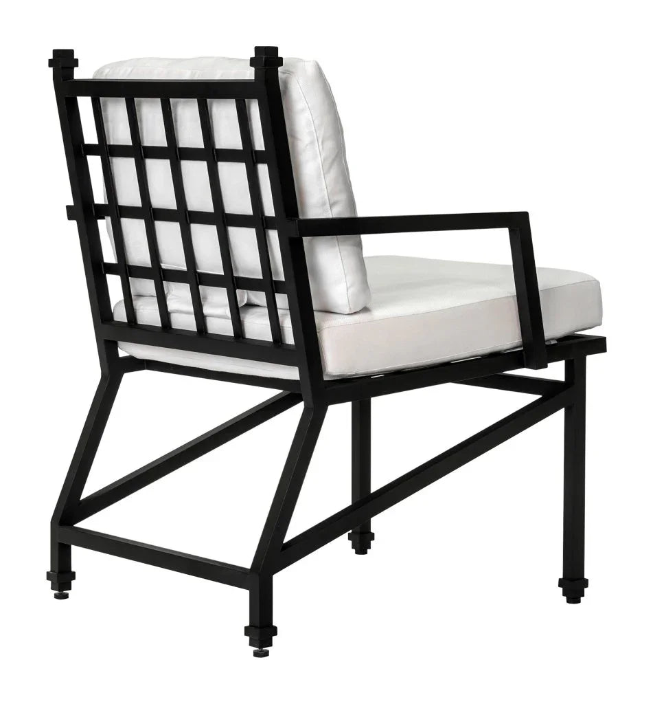 Eterna Black Matte Patio Dining Arm Chair (Set Of 2) - LOOMLAN - Seasonal Living - Outdoor Dining Chairs