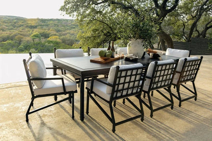 Eterna Black Matte Patio Dining Arm Chair (Set Of 2) - LOOMLAN - Seasonal Living - Outdoor Dining Chairs