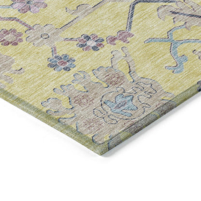 LOOMLAN Rugs Eugene Gold Washable Indoor-Outdoor Rug