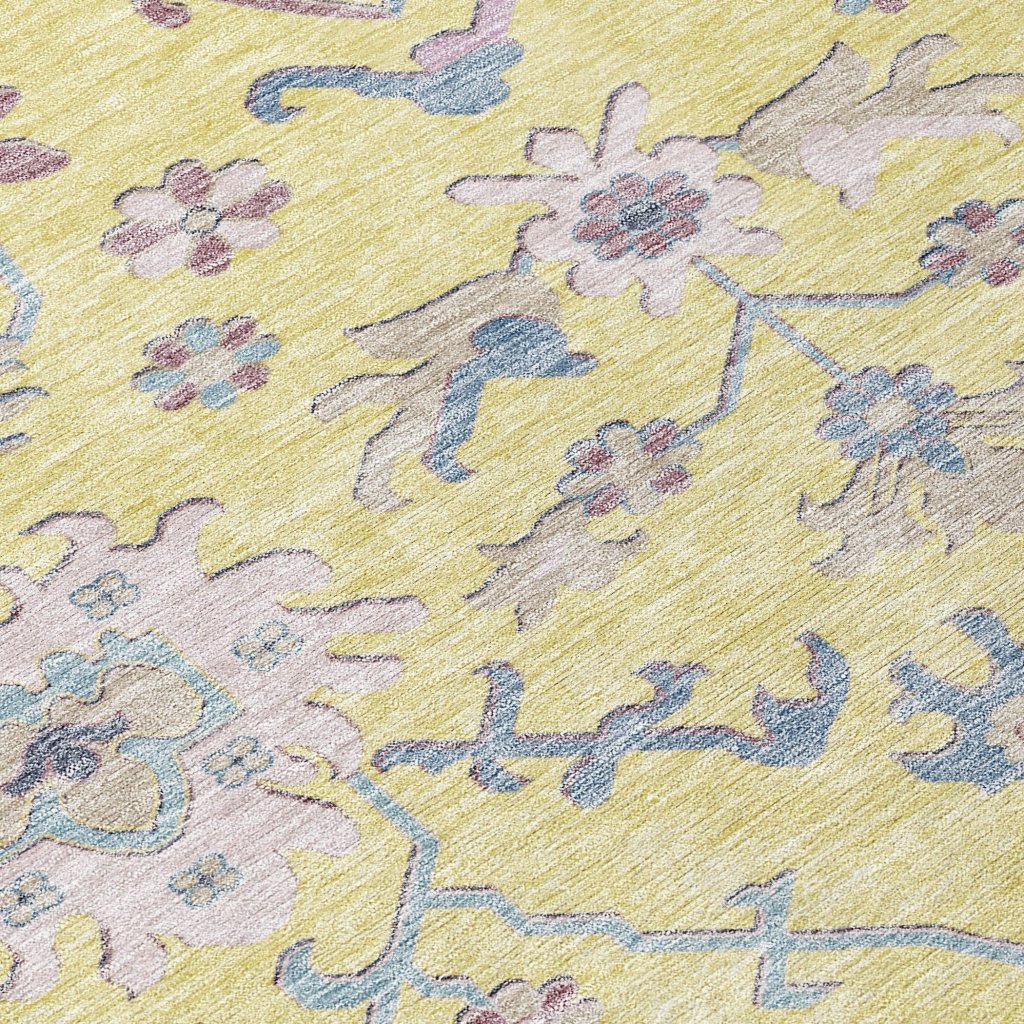 LOOMLAN Rugs Eugene Gold Washable Indoor-Outdoor Rug