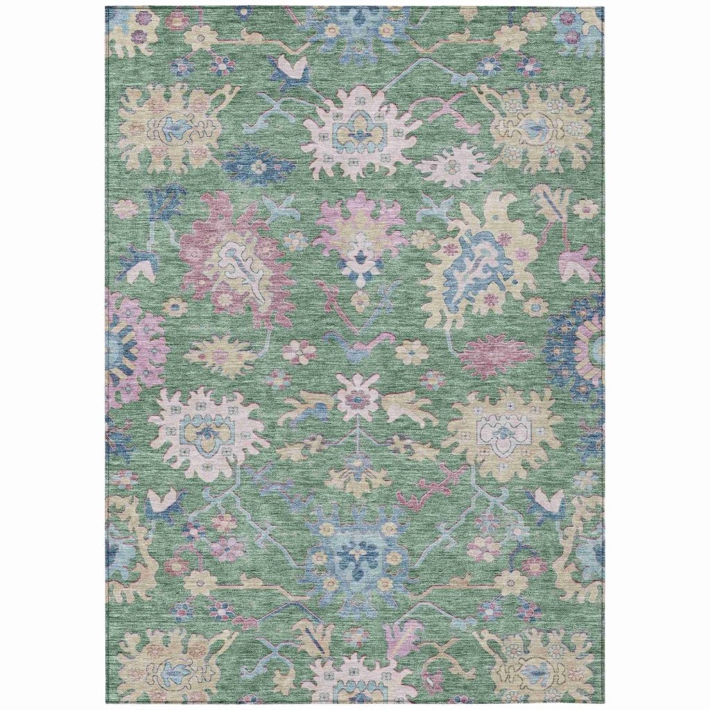LOOMLAN Rugs Eugene Green Washable Indoor-Outdoor Rug