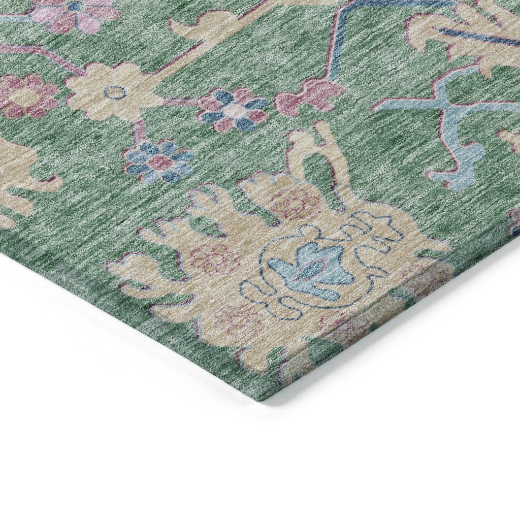 LOOMLAN Rugs Eugene Green Washable Indoor-Outdoor Rug