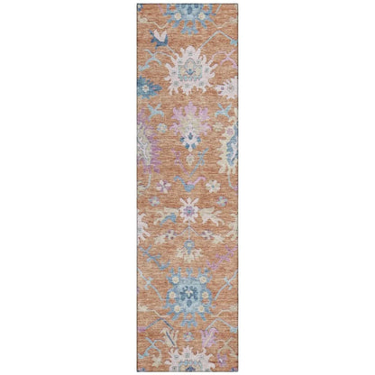 LOOMLAN Rugs Eugene Orange Washable Indoor-Outdoor Rug