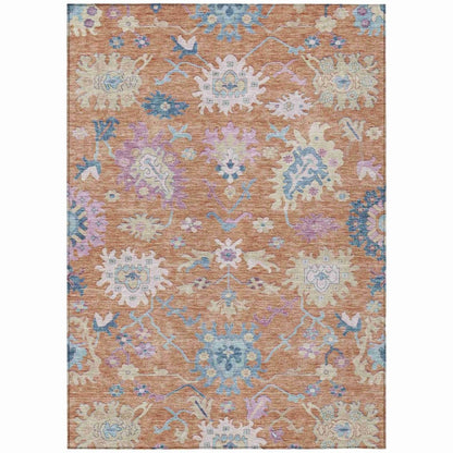LOOMLAN Rugs Eugene Orange Washable Indoor-Outdoor Rug