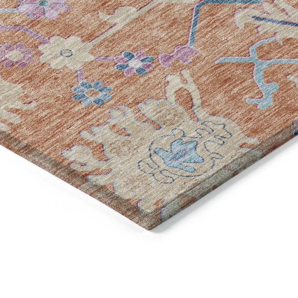 LOOMLAN Rugs Eugene Orange Washable Indoor-Outdoor Rug