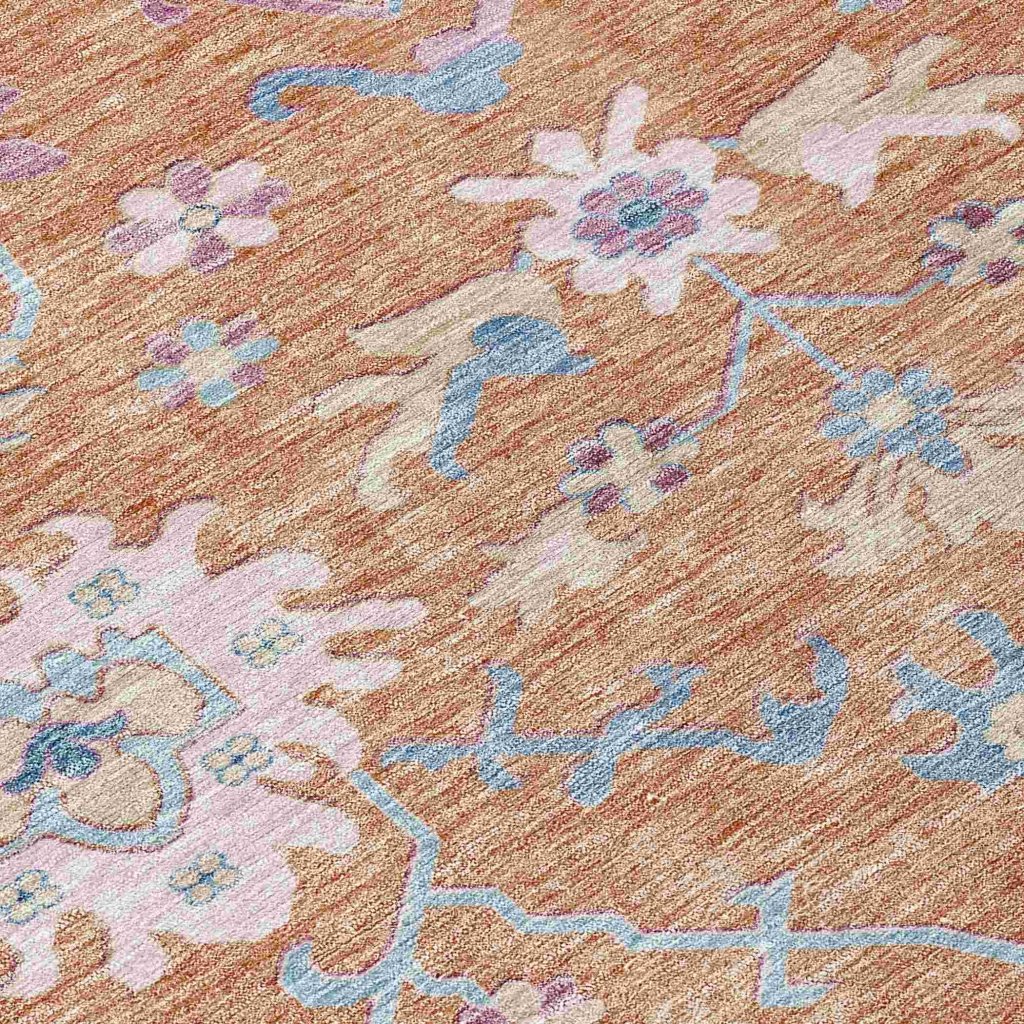 LOOMLAN Rugs Eugene Orange Washable Indoor-Outdoor Rug