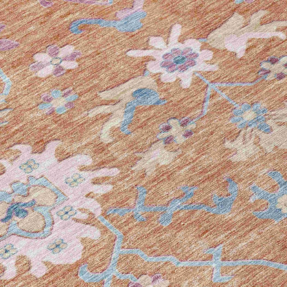 LOOMLAN Rugs Eugene Orange Washable Indoor-Outdoor Rug
