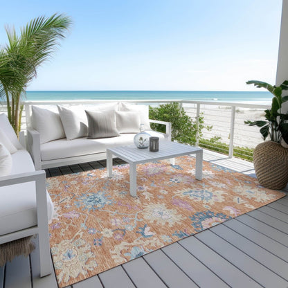 LOOMLAN Rugs Eugene Orange Washable Indoor-Outdoor Rug