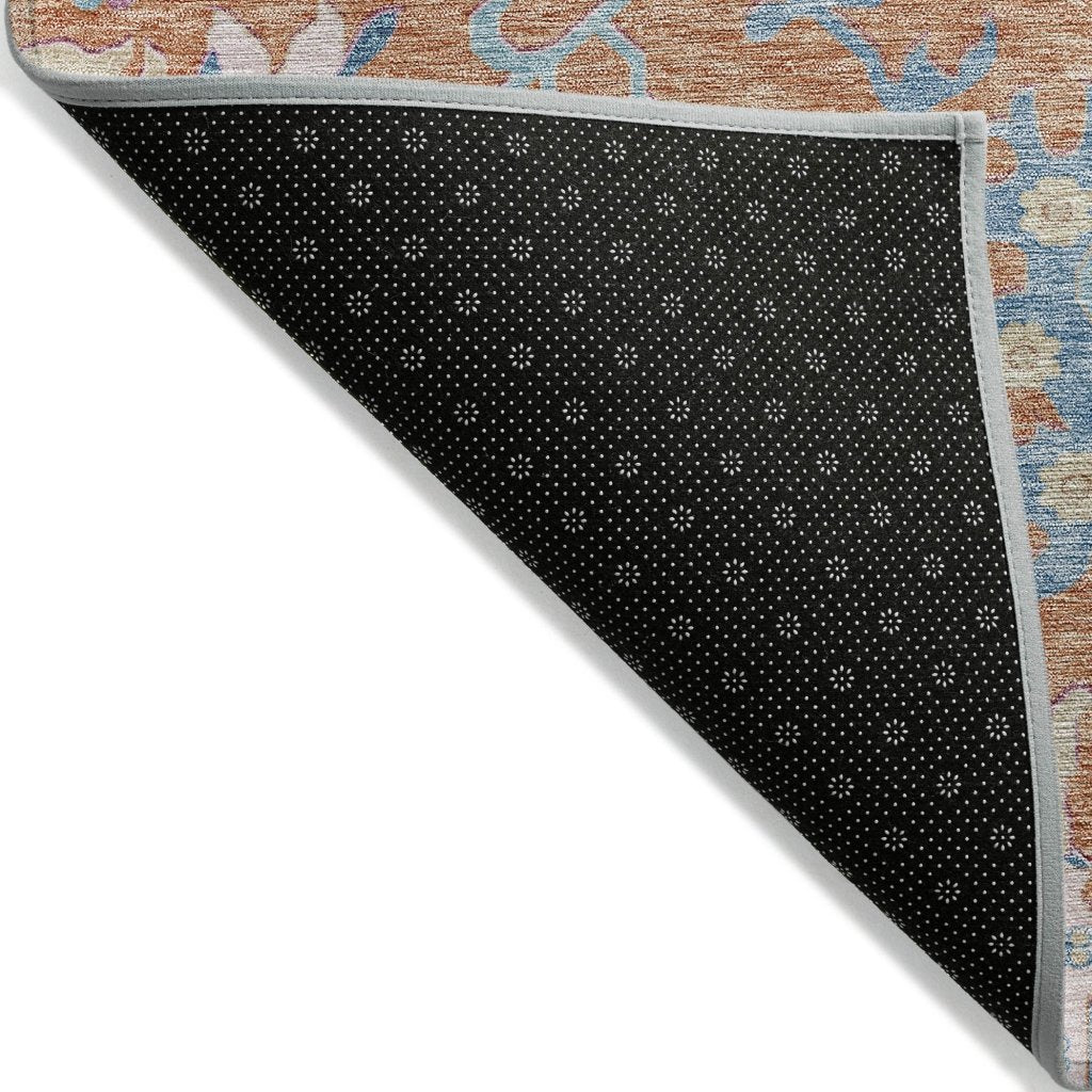LOOMLAN Rugs Eugene Orange Washable Indoor-Outdoor Rug