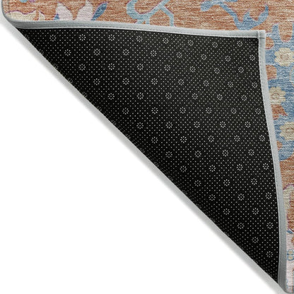 LOOMLAN Rugs Eugene Orange Washable Indoor-Outdoor Rug