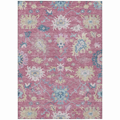 LOOMLAN Rugs Eugene Pink Washable Indoor-Outdoor Rug