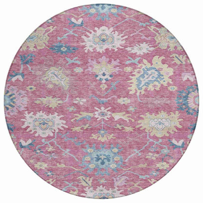 LOOMLAN Rugs Eugene Pink Washable Indoor-Outdoor Rug