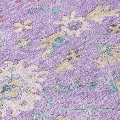 LOOMLAN Rugs Eugene Purple Washable Indoor-Outdoor Rug