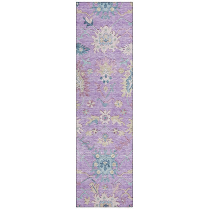 LOOMLAN Rugs Eugene Purple Washable Indoor-Outdoor Rug