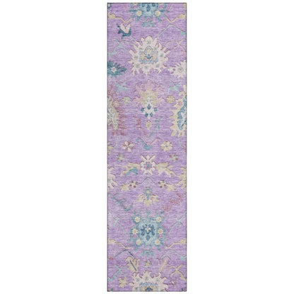 LOOMLAN Rugs Eugene Purple Washable Indoor-Outdoor Rug