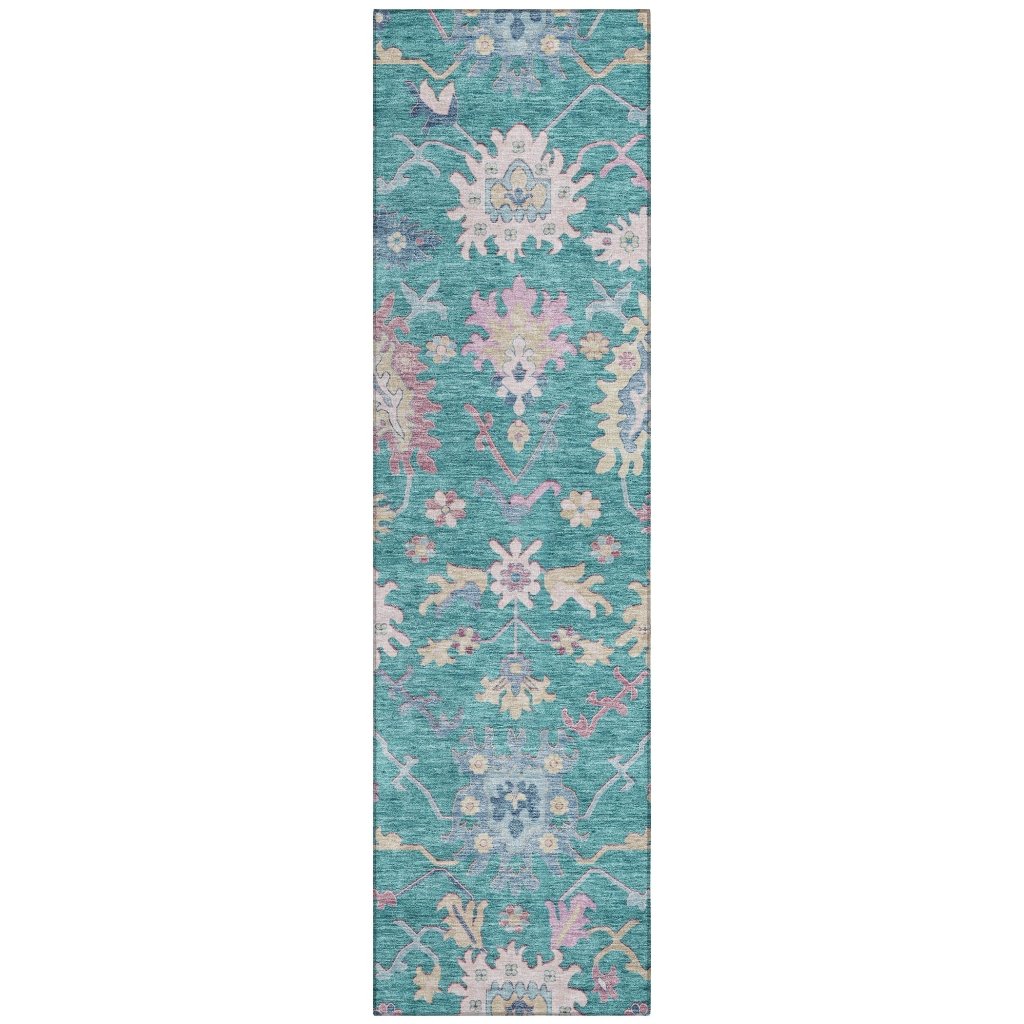Eugene Teal Washable Indoor - Outdoor Rug - LOOMLAN - LOOMLAN Rugs - Outdoor Rugs