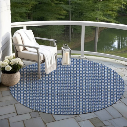 Euphira Blue Washable Indoor - Outdoor Rug - LOOMLAN - LOOMLAN Rugs - Outdoor Rugs