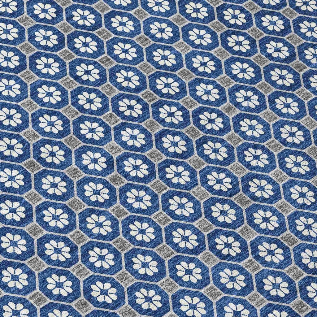 Euphira Blue Washable Indoor - Outdoor Rug - LOOMLAN - LOOMLAN Rugs - Outdoor Rugs