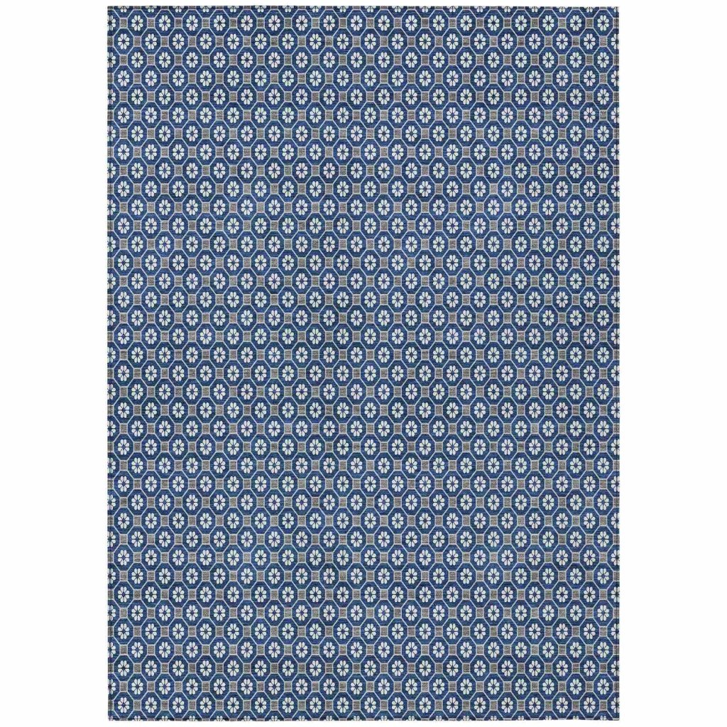 Euphira Blue Washable Indoor - Outdoor Rug - LOOMLAN - LOOMLAN Rugs - Outdoor Rugs